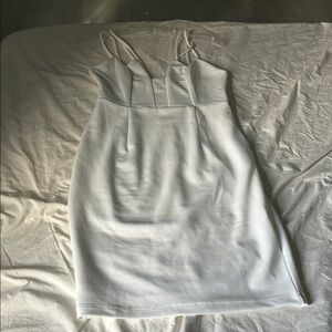 Chic White Spaghetti Strap Mini Dress